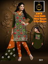 Mt Zara Gold Batik Fancy Designer Regular Wear Printed Cotton Dress Material